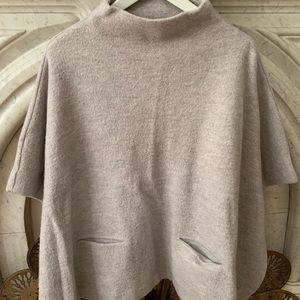 Aritzia wilfred oversized gray wool poncho